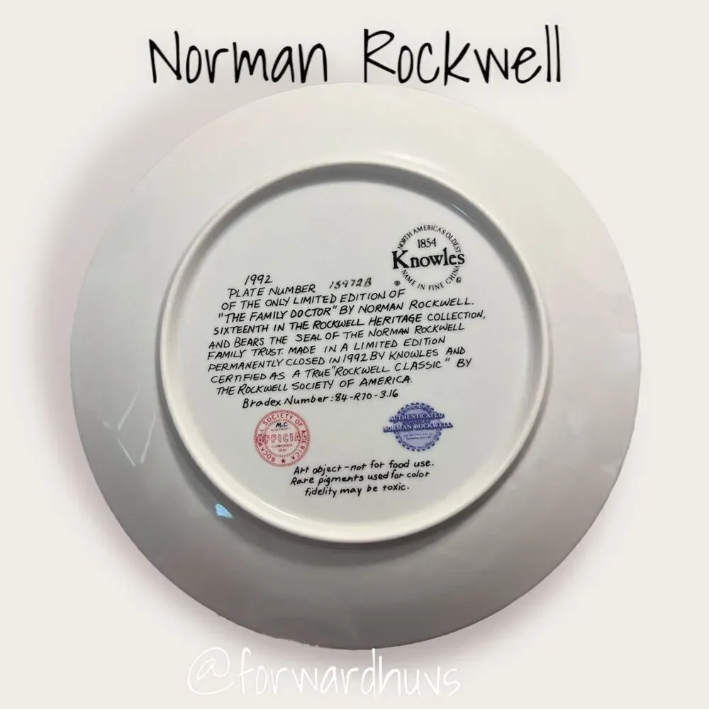 Norman Rockwell Heritage Collection Limited Edition Plate  “The Family Doctor”